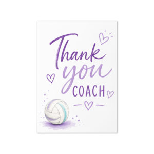 Netball Thank You Coach Card - Purple